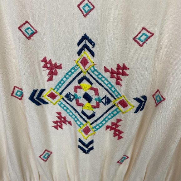 TRUTH NYC Womens L Embroidered Southwest Design Spaghetti Strap Raceback Romper - Picture 4 of 8